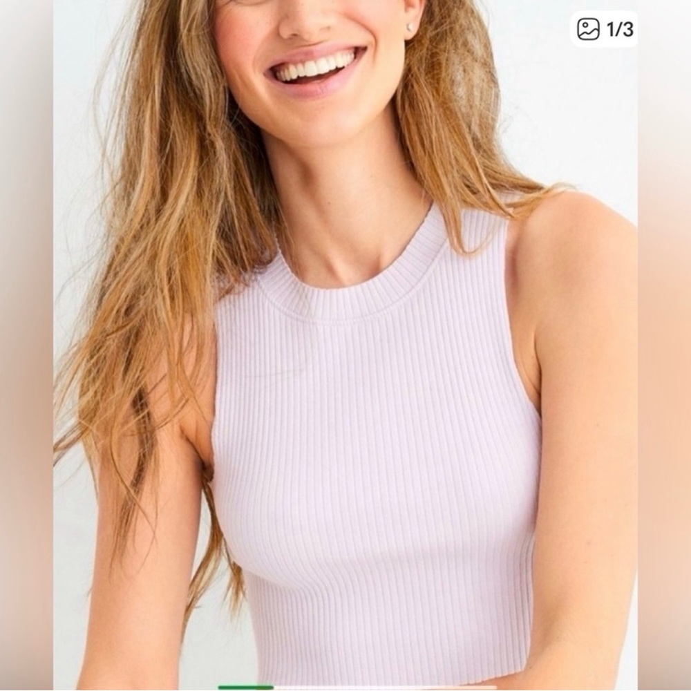 BNWT Aerie Rebel Ribbed Crop Top in Lavender